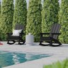 Flash Furniture Black Adirondack Rocking Chairs with Cupholder, 2PK 2-LE-HMP-1045-31-BK-GG